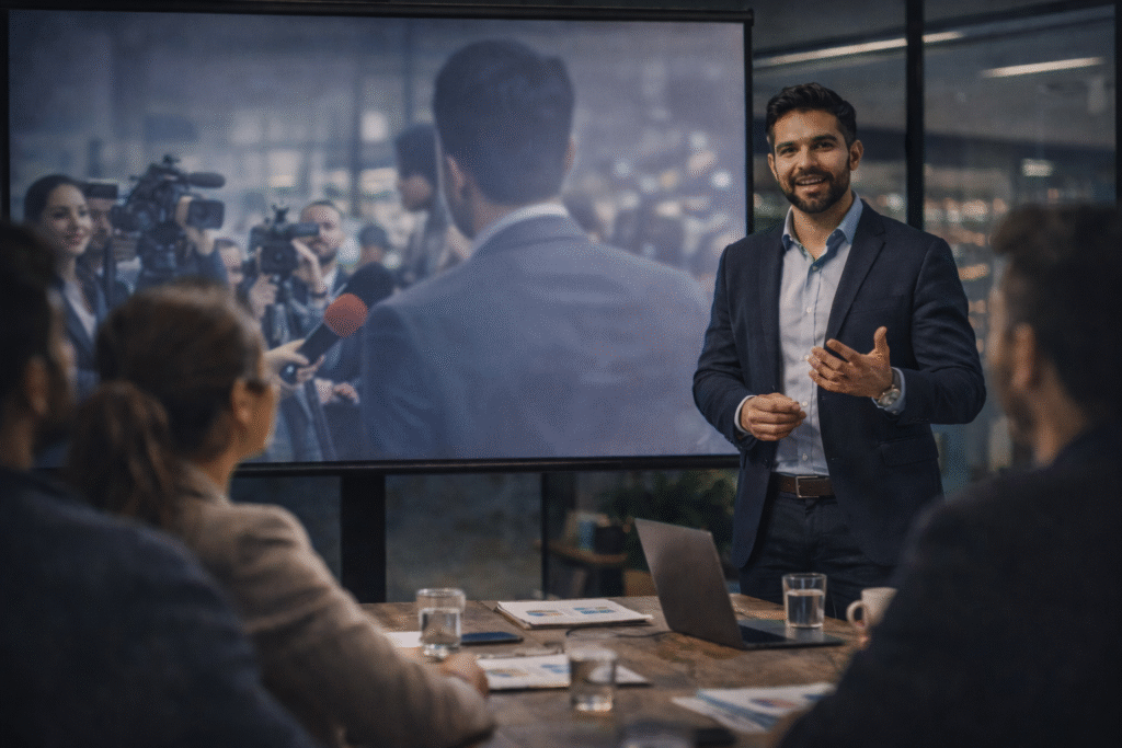 Equipo conversando en un entorno cercano y colaborativo, compartiendo ideas y experiencias que reflejan el poder del storytelling auténtico.